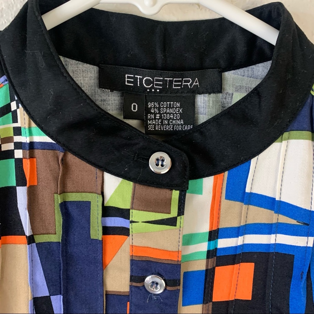 Etcetera Multicolor Button Down Sleeveless Women’… - image 2